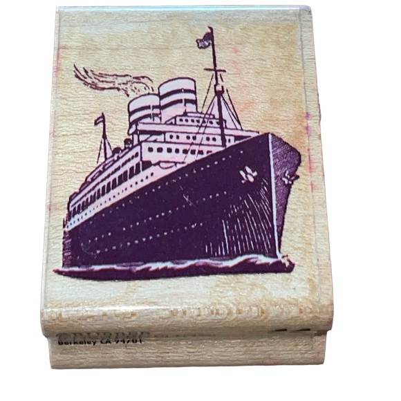 Rubber Stampede Nolstaligic Ship A2530D Retired HTF Card Making Mounted Stamp. - Picture 2 of 5